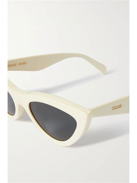 celine cat eye sunglasses in acetate ivory|Celine.